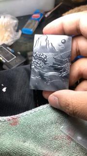 和田玉青花籽料山水