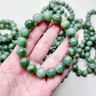 天然和田玉碧玉单圈女款女款手链 碧玉11.8mm手串