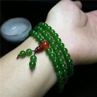 一折和田玉项链 108颗